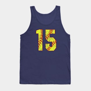 Fastpitch Softball Number 15 #15 Softball Shirt Jersey Uniform Favorite Player Biggest Fan Tank Top